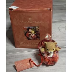 Christopher Radko Woodland Winds Bearly Drifting Bear Christmas Figurine w/ Box
